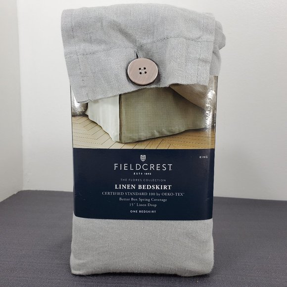 Fieldcrest Bedding Fieldcrest Linen Bedskirt King Size 5 Drop Gray